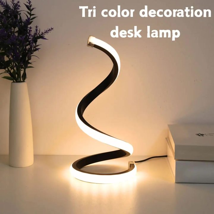 Spiral LED desk lamp (seller photo from the AliExpress listing)